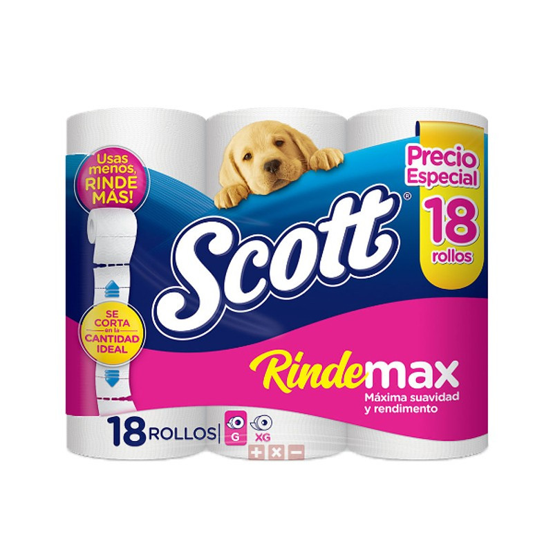 PAPEL HIGIÉNICO SCOTT RINDEMAX X 18 UNIDADES